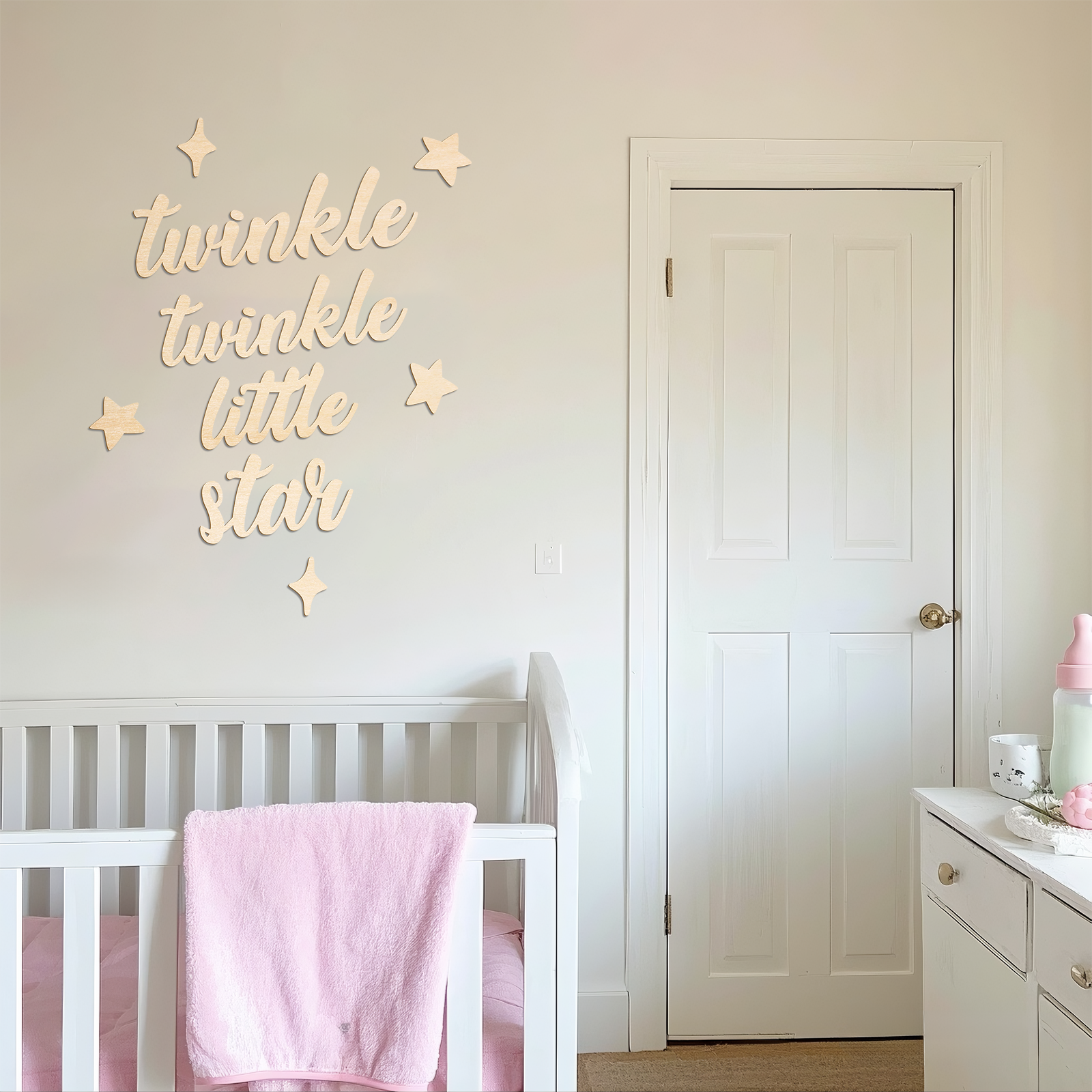 Baby Nursery Kids - Twinkle Twinkle Little Star Wooden Sign