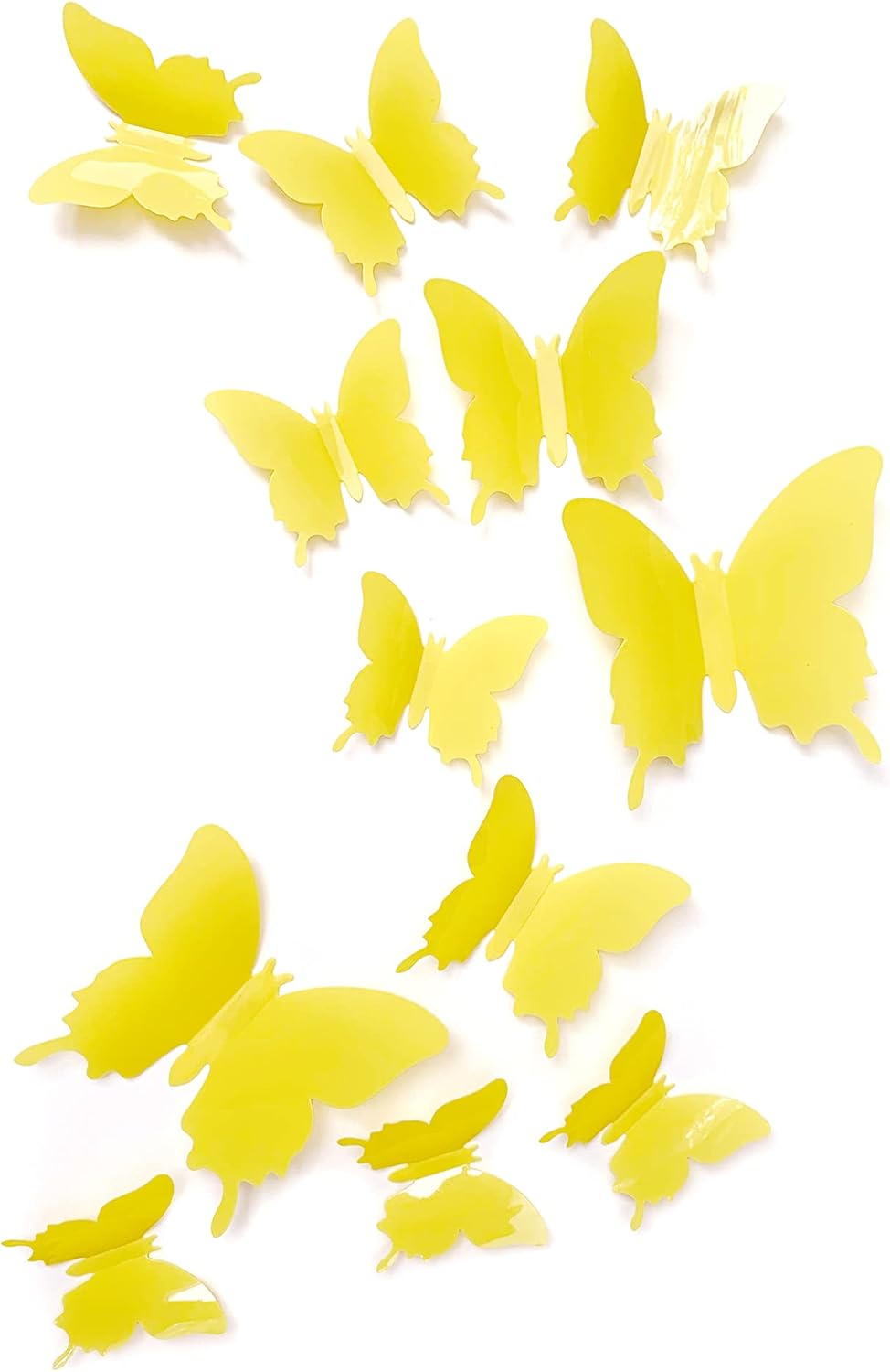 Baby Nursery Yellow Walls - 24 Yellow Butterfly Wall Decals for