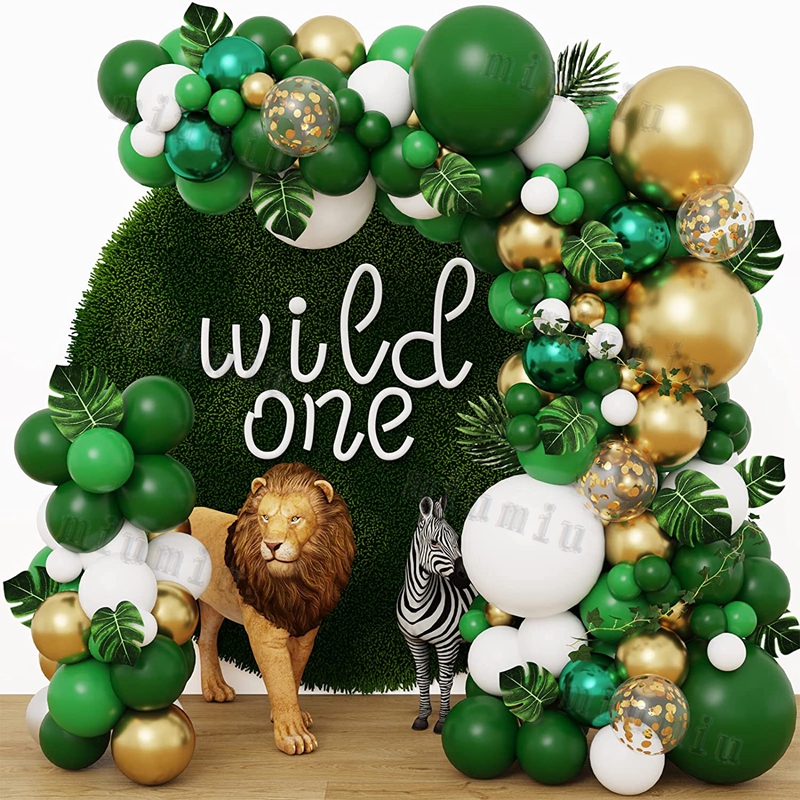 Baby Nursery Jungle Theme - Jungle Safari Green Theme Balloon Garland