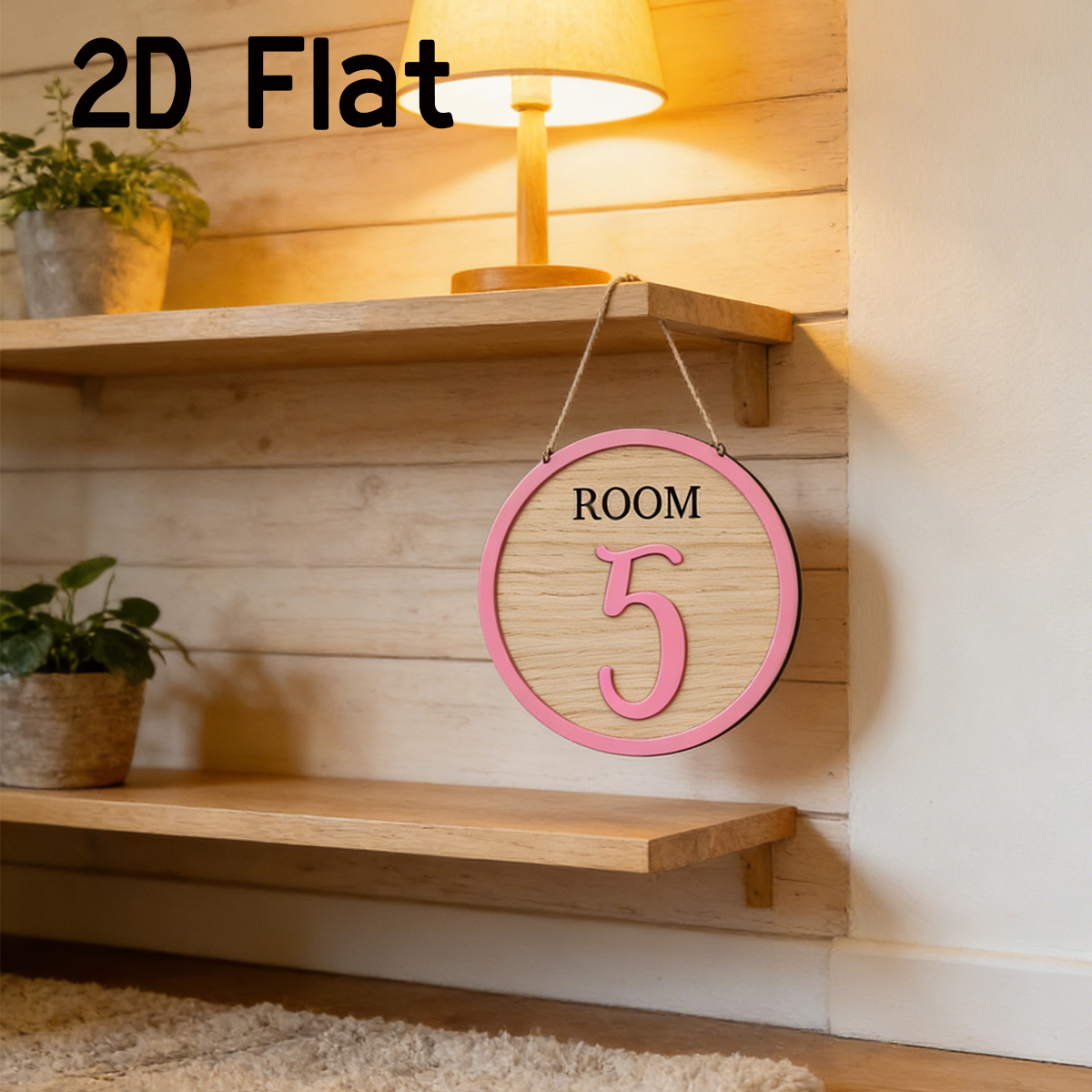 Baby Nursery Home - 1Pc Cutom Pink Room Number Wooden