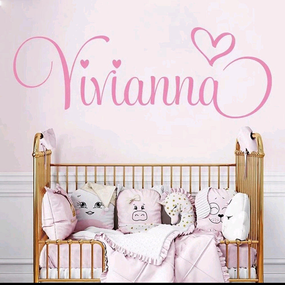 Baby Nursery Decor Boy - Personalised Name Wall Stickers for Kids