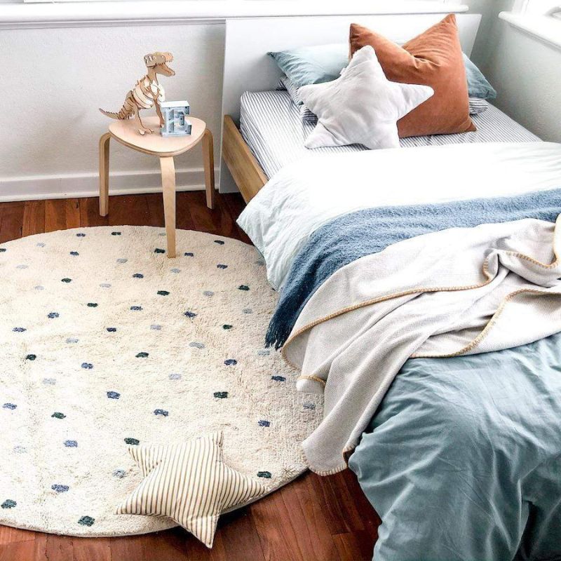 Baby Nursery Mat - Dot Fluffy Carpet Living Room Round