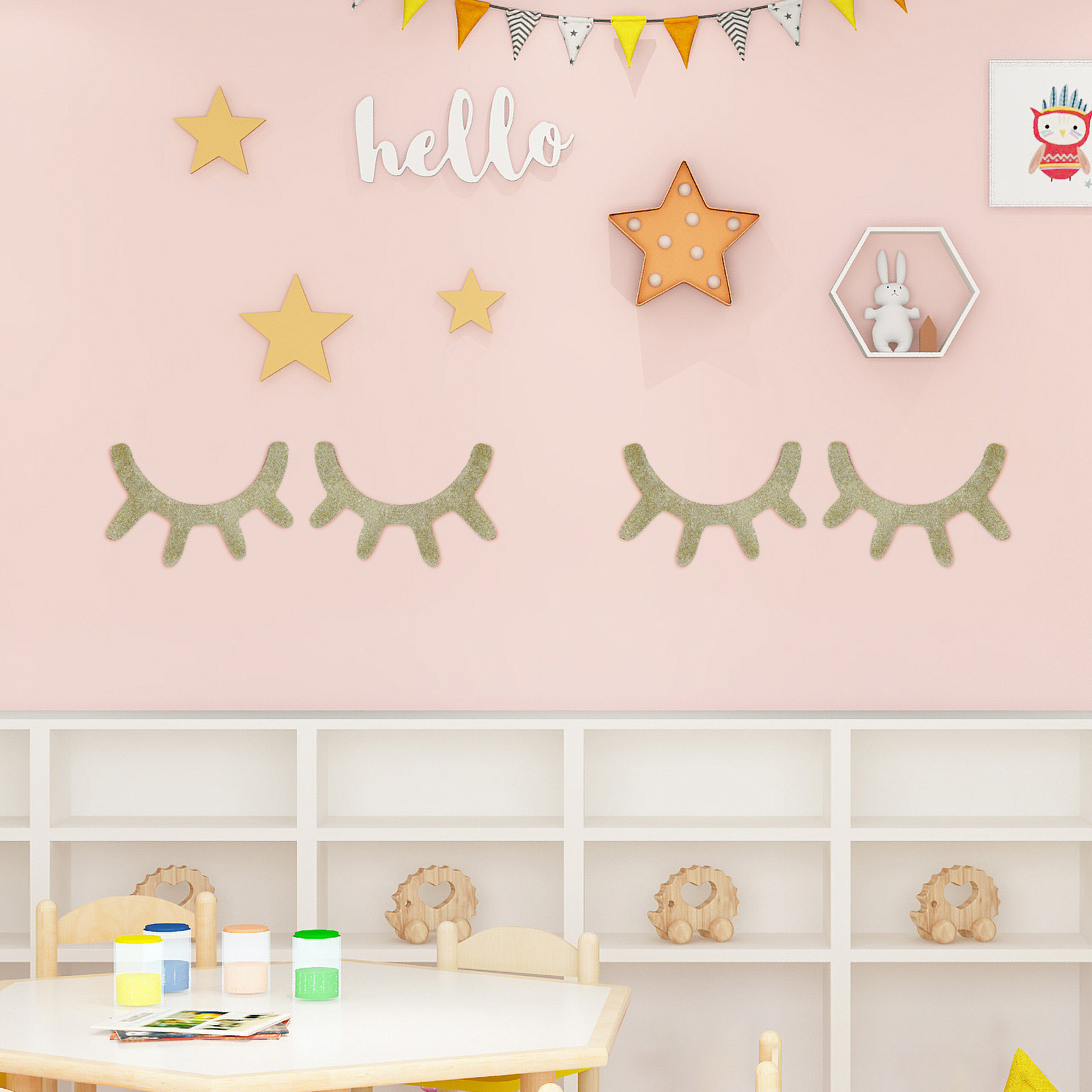 Baby Nursery Kids - 1Pair Nordic Style Sleepy Eyelash Wall