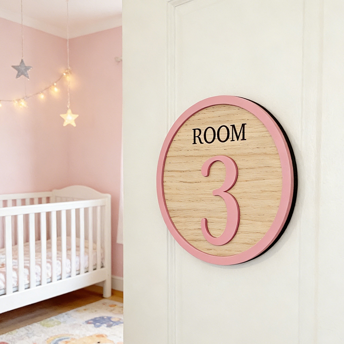 Baby Nursery Home - 1Pc Cutom Room Number Wooden Acrylic
