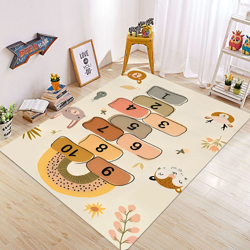 Baby Nursery Game - Cute Cartoon Animal Hopscotch Play Rug
