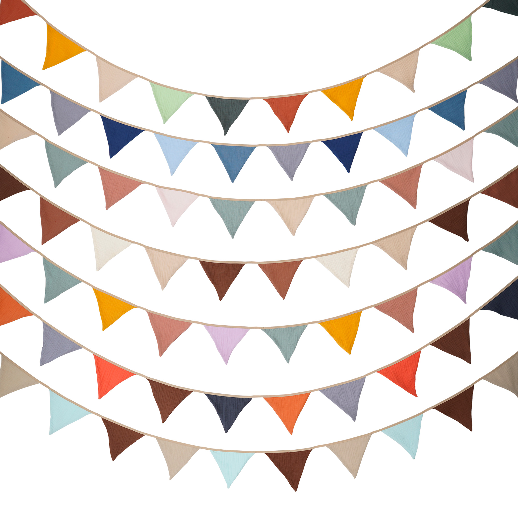 Baby Nursery Home - 2.6M Nursery Fabric Bunting 10 Triangle