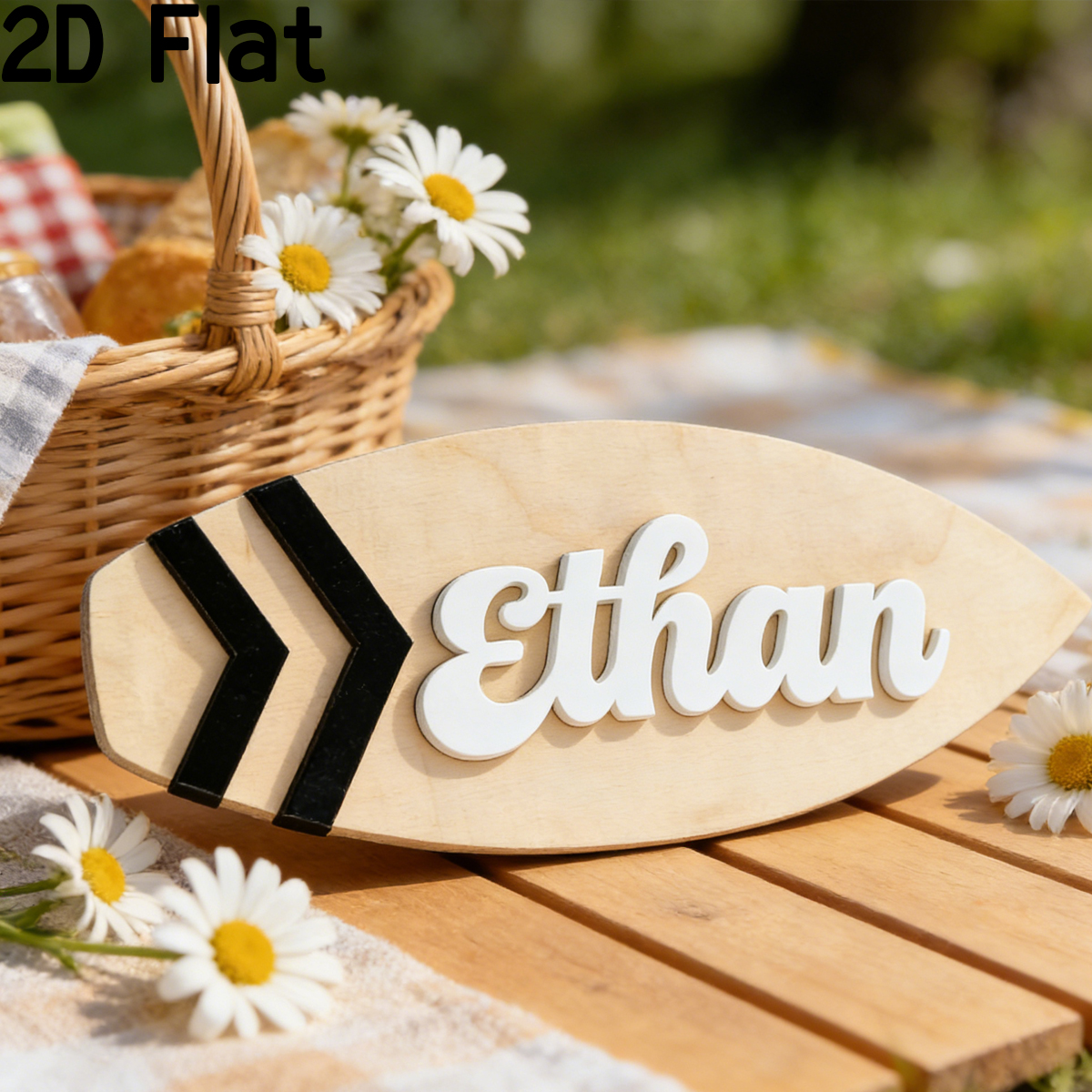 Baby Nursery Home - 1Pc Custom Surfboard Wooden Acrylic Name