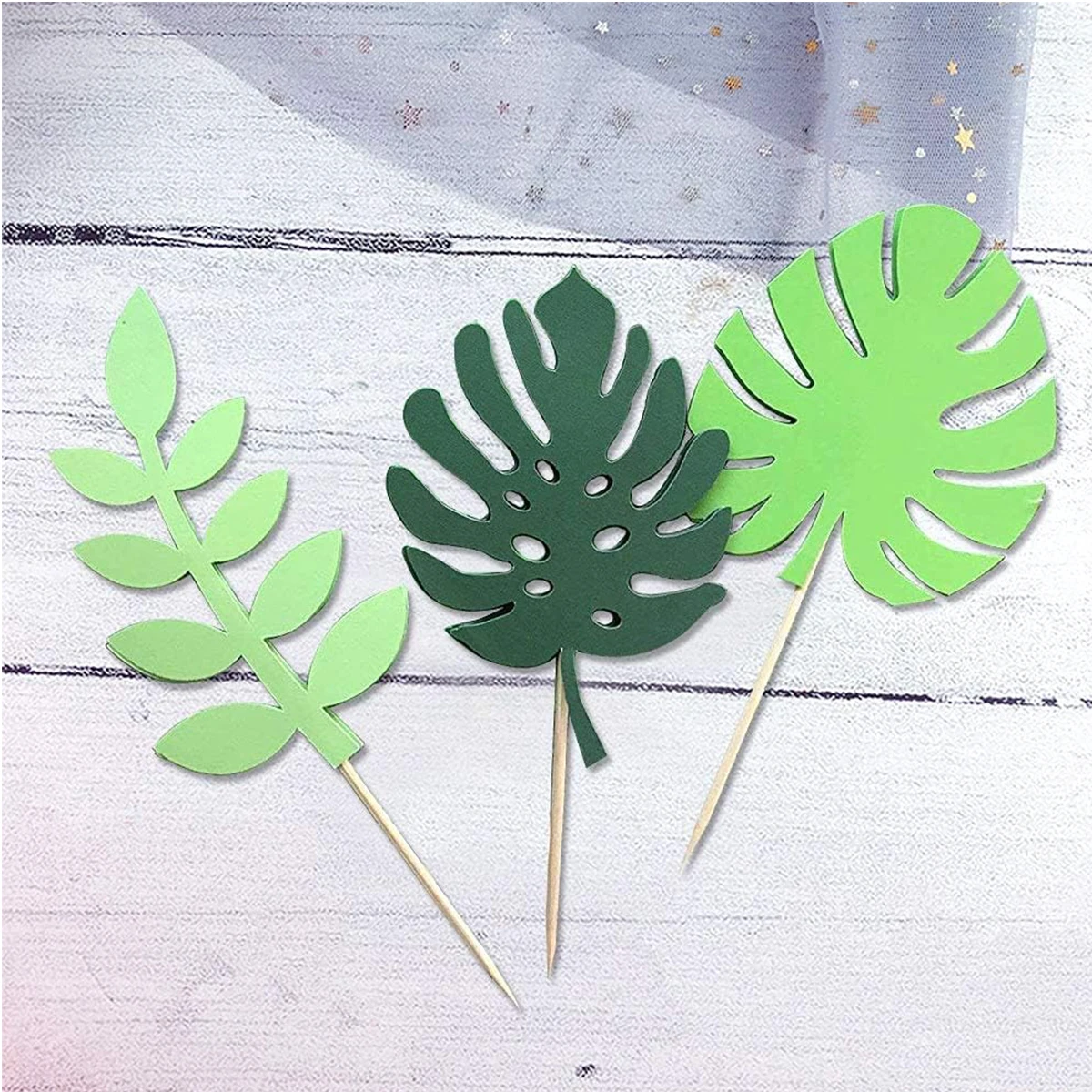 Glittery Tropical Leaves Cake  - مراجعة Baby Nursery Jungle Theme وسعره