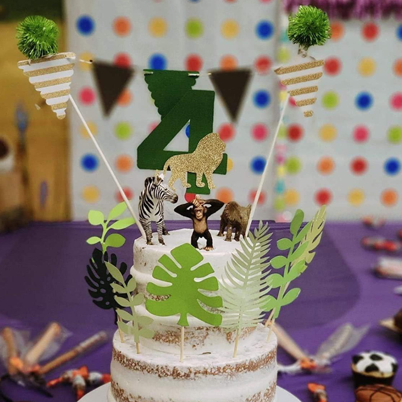 Glittery Tropical Leaves Cake  - مراجعة Baby Nursery Jungle Theme وسعره