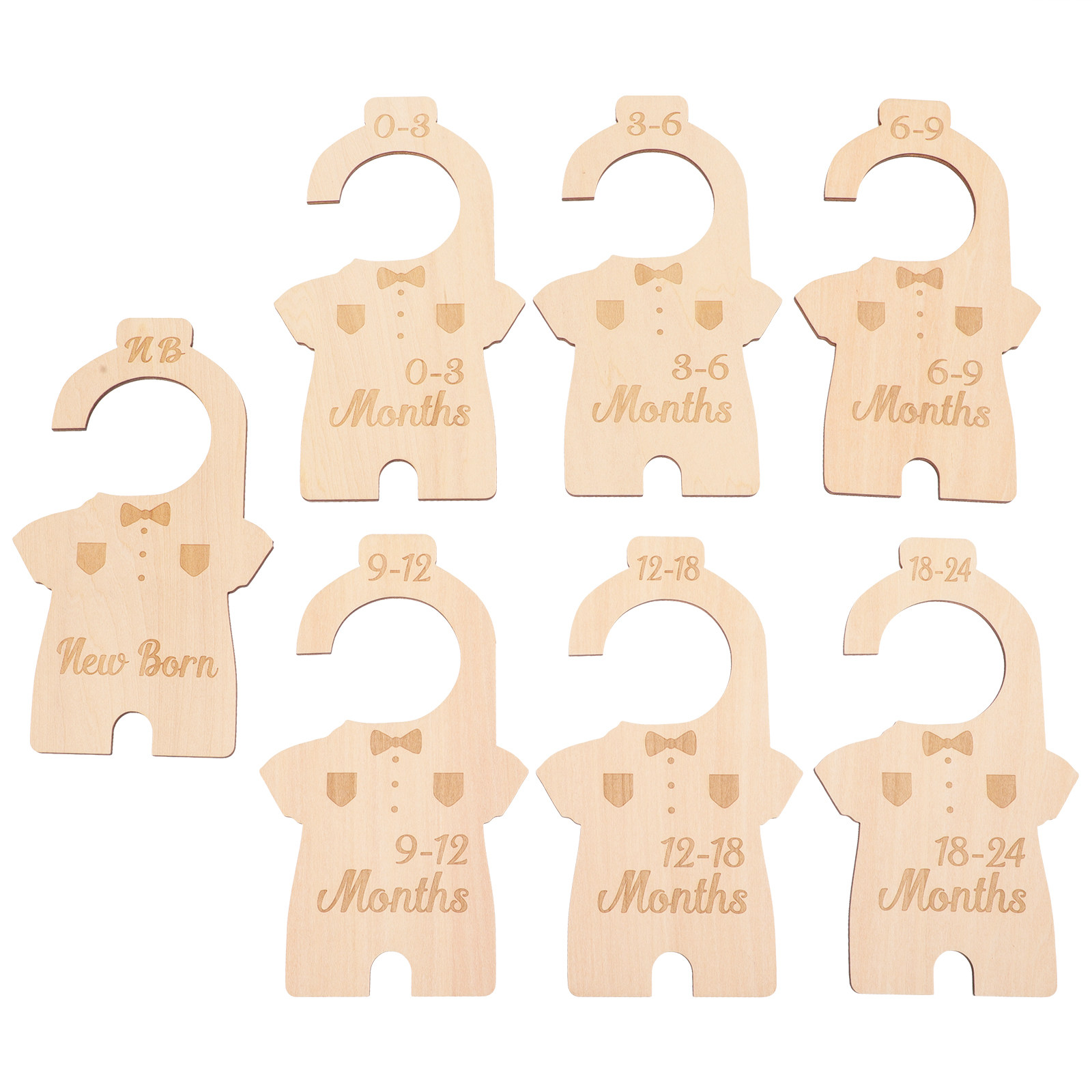 7Pcs Wooden Baby Clothes Size  - مراجعة Baby Nursery Closet Organization وسعره