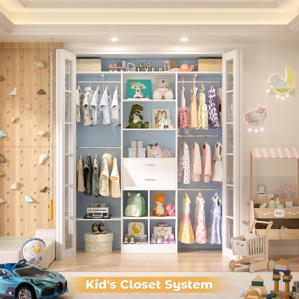 60 White Wooden Baby Closet Or - مراجعة Closet Organizer Baby وسعره