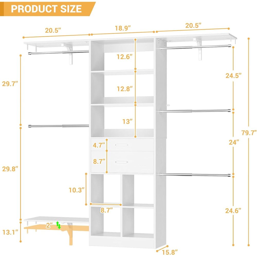 60 White Wooden Baby Closet Or - مراجعة Closet Organizer Baby وسعره