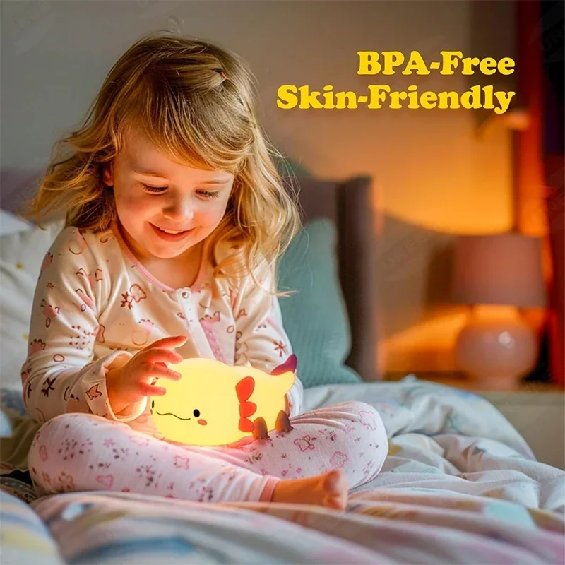 Cute Axolotl Night Light Silic - مراجعة Baby Nursery Night Light وسعره
