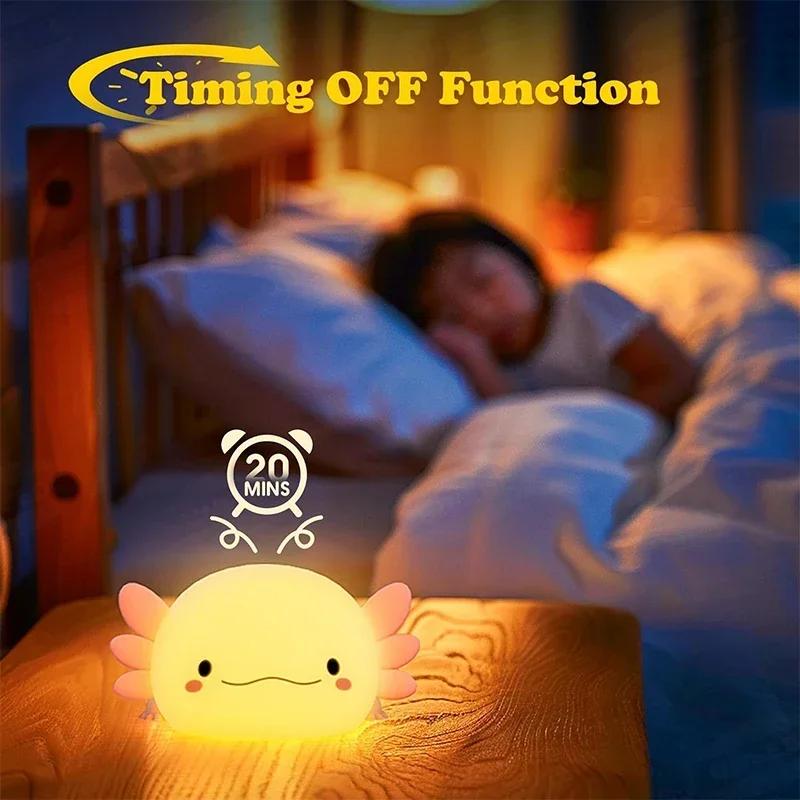Cute Axolotl Night Light Silic - مراجعة Baby Nursery Night Light وسعره