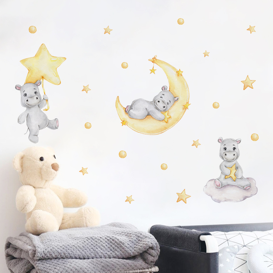 Boho Cartoon Cute Yellow Hippo - مراجعة Baby Nursery Yellow Walls وسعره