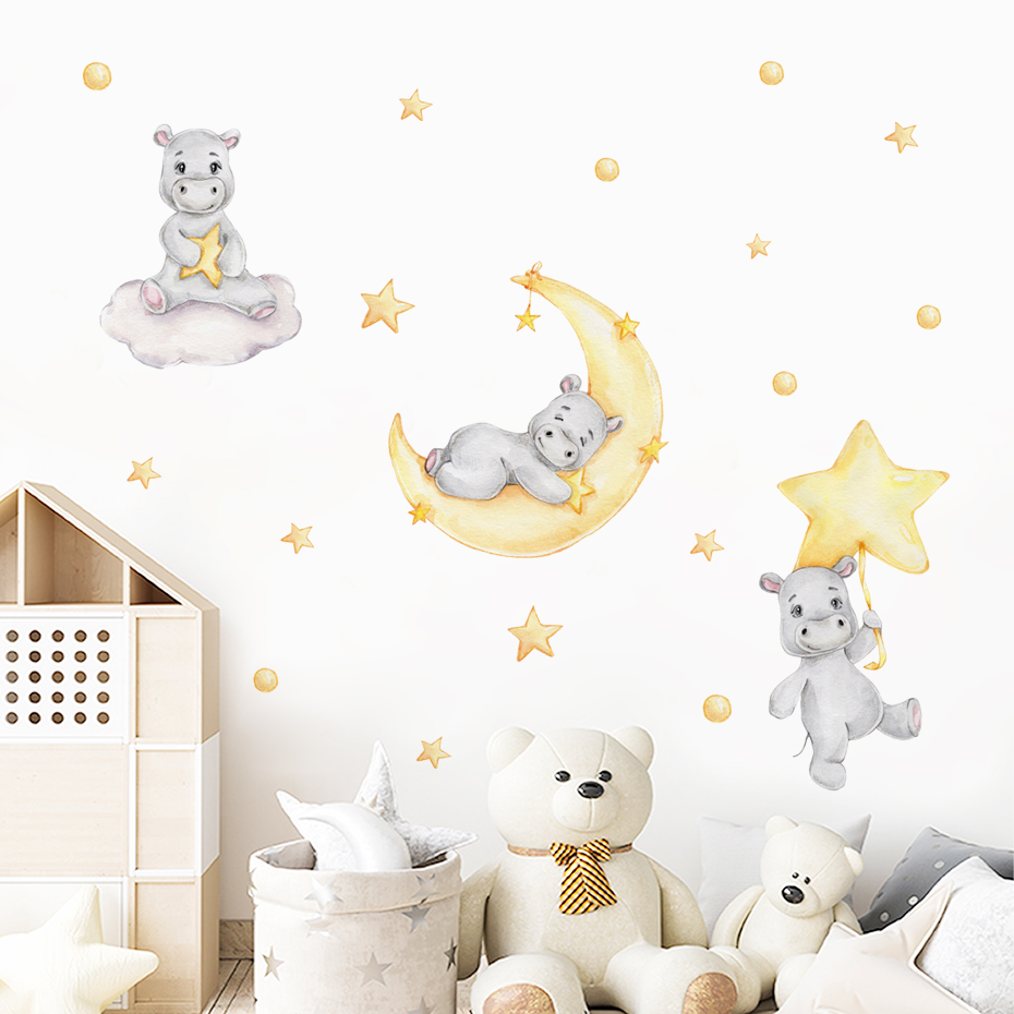 Boho Cartoon Cute Yellow Hippo - مراجعة Baby Nursery Yellow Walls وسعره