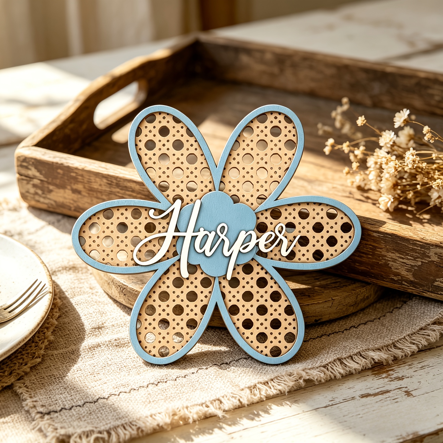 Personalized Boho Rattan Flowe - مراجعة Baby Nursery Toy وسعره