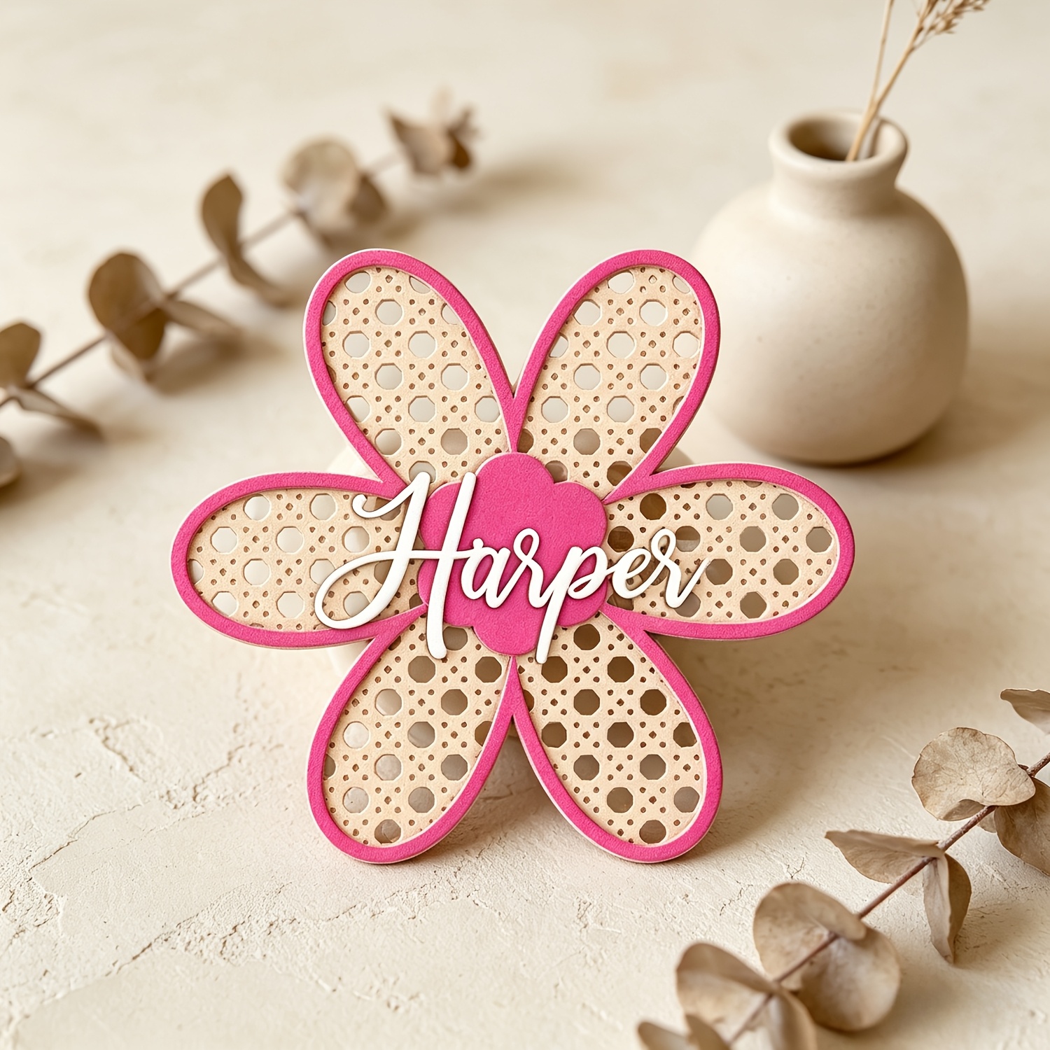 Personalized Boho Rattan Flowe - مراجعة Baby Nursery Toy وسعره