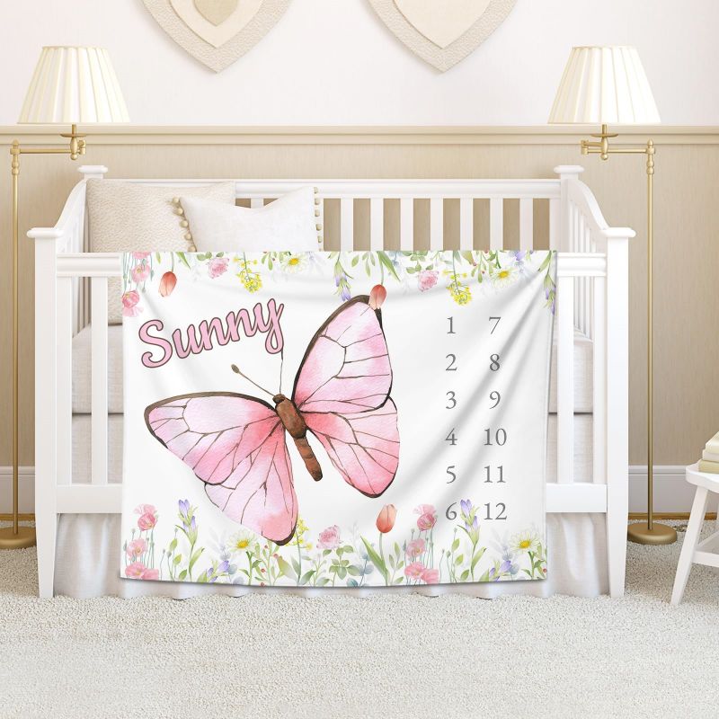 VIKAMA Watercolor Pink Butterf - مراجعة Baby Nursery Mat وسعره