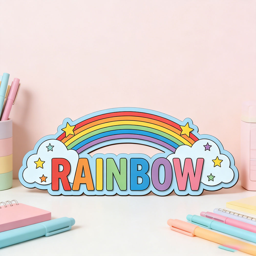 Custom Rainbow Cloud Star Name - مراجعة Baby Nursery Kids وسعره
