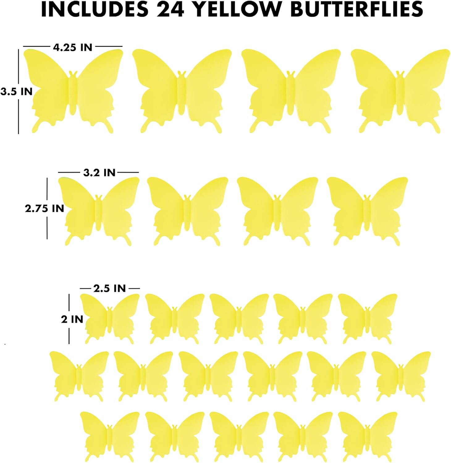 24 Yellow Butterfly Wall Decal - مراجعة Baby Nursery Yellow Walls وسعره