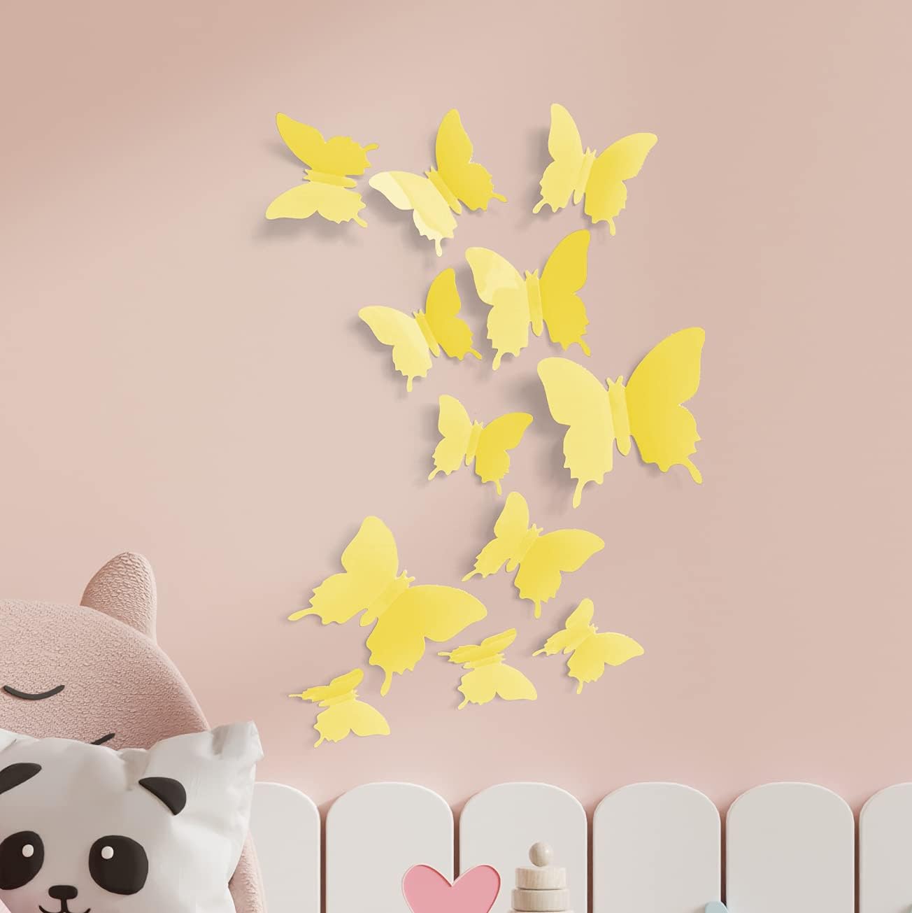 24 Yellow Butterfly Wall Decal - مراجعة Baby Nursery Yellow Walls وسعره