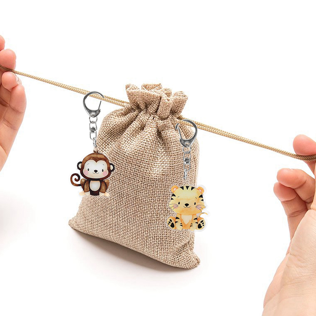 5pcs Jungle Animal Keychains S - مراجعة Baby Nursery Jungle Theme وسعره