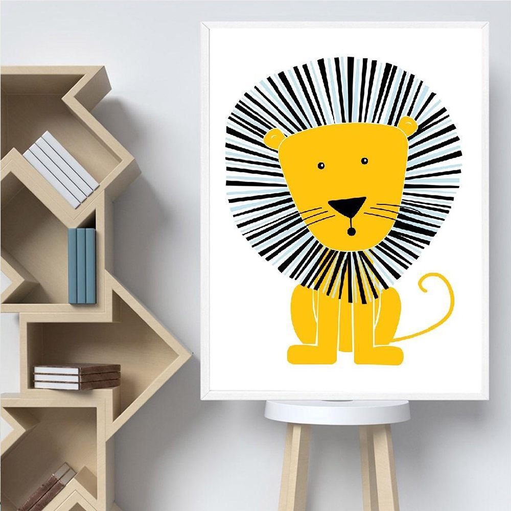 Cartoon Animal Posters Yellow  - مراجعة Baby Nursery Yellow Walls وسعره