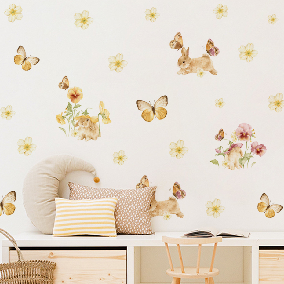Butterfly Wall Decals Rabbit W - مراجعة Baby Nursery Yellow Walls وسعره