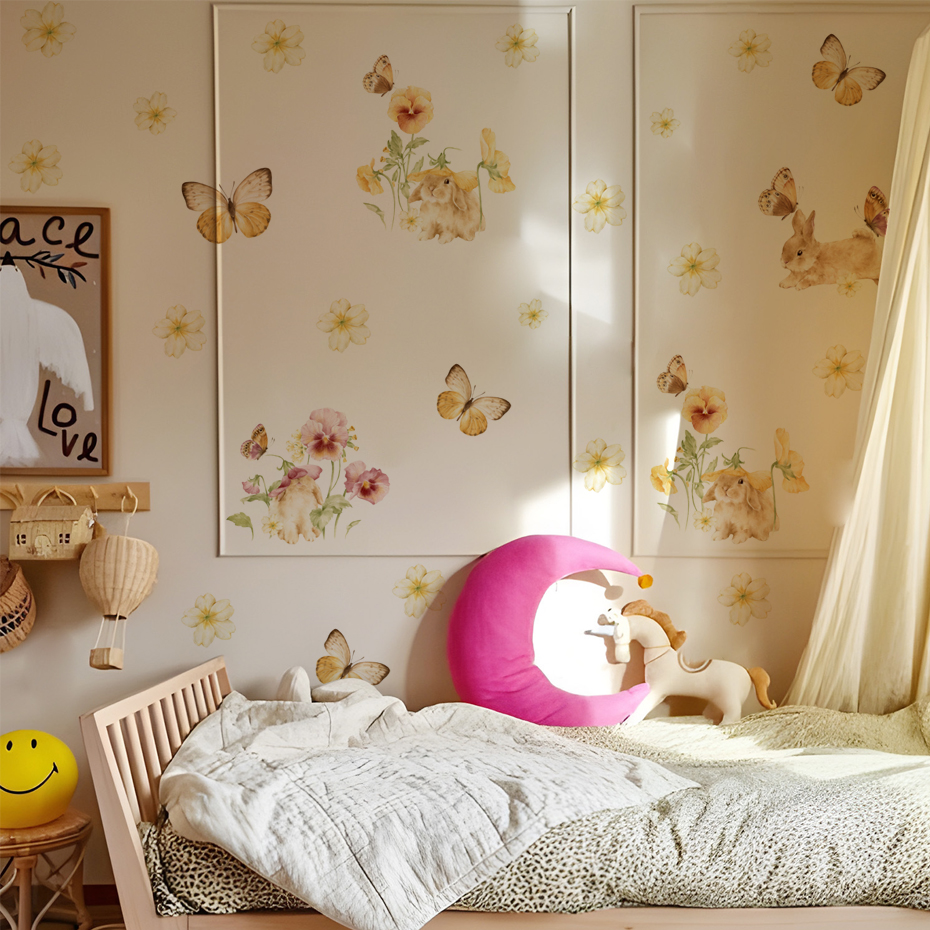 Butterfly Wall Decals Rabbit W - مراجعة Baby Nursery Yellow Walls وسعره