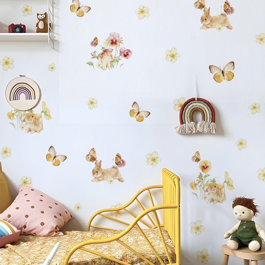Butterfly Wall Decals Rabbit W - مراجعة Baby Nursery Yellow Walls وسعره