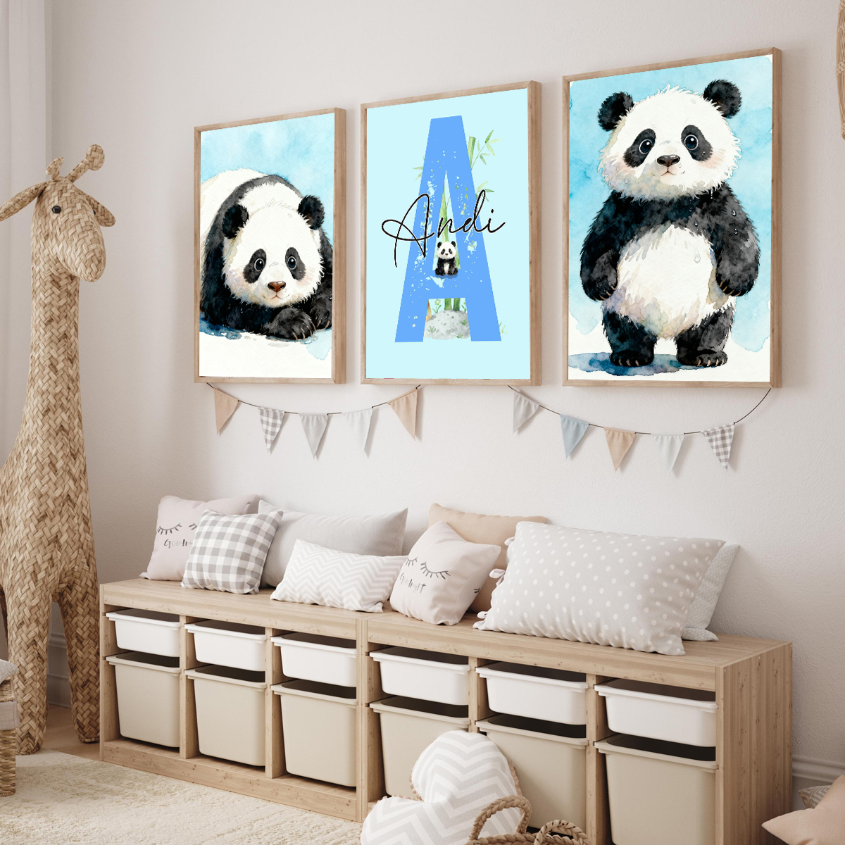 3pcs Personalized Panda Nurser - مراجعة Baby Nursery Home وسعره