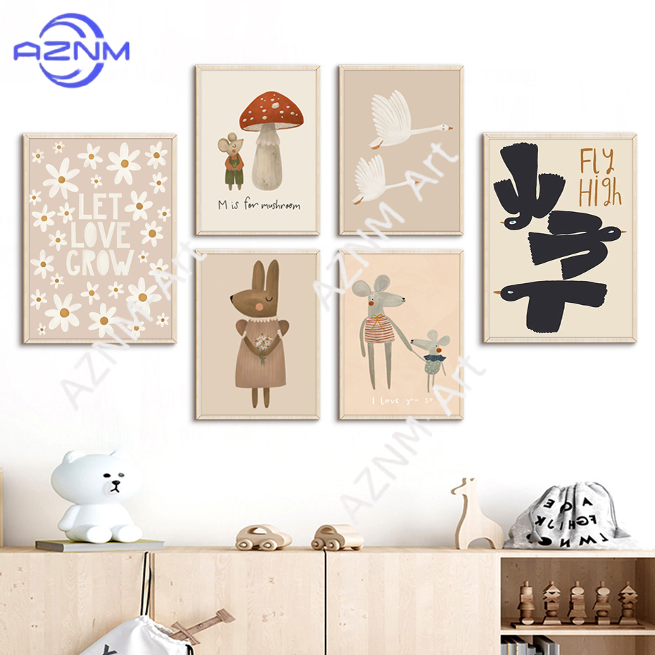 Boho Cartoon Rabbit Mouse Goos - مراجعة Baby Nursery Kids وسعره