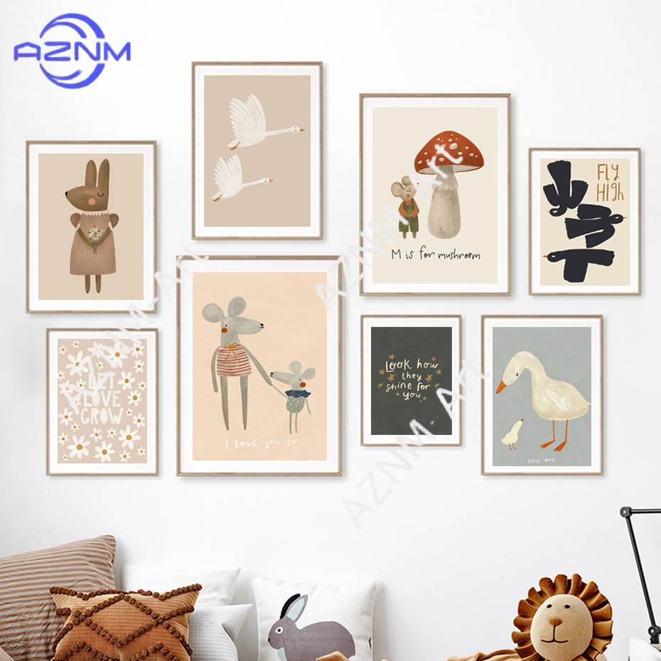 Boho Cartoon Rabbit Mouse Goos - مراجعة Baby Nursery Kids وسعره