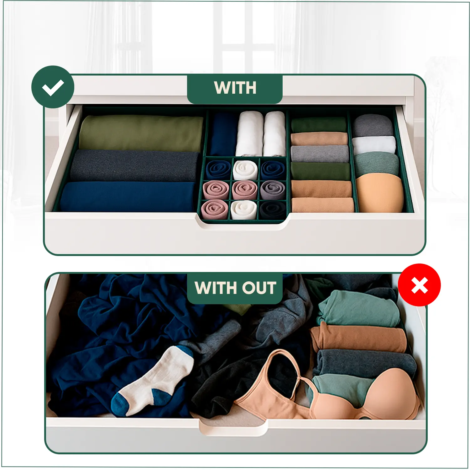 Clothes Drawer Organizer Set 6 - مراجعة Baby Nursery Closet Organization وسعره