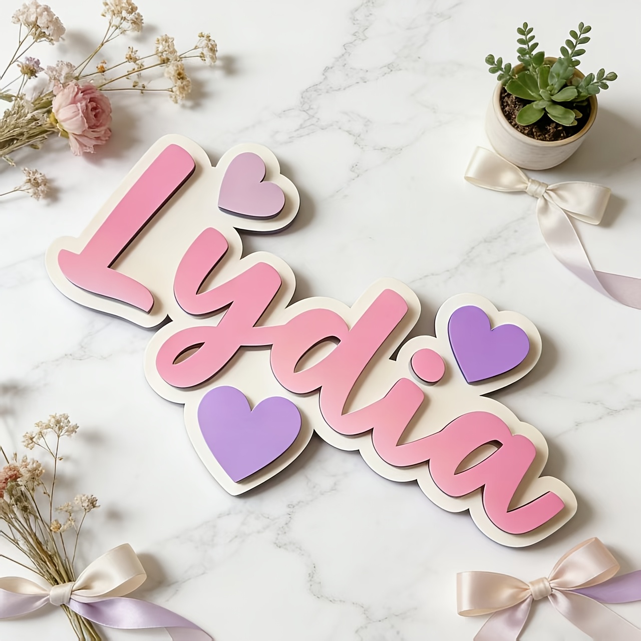 Personalized Gradient Heart Na - مراجعة Baby Nursery Toy وسعره