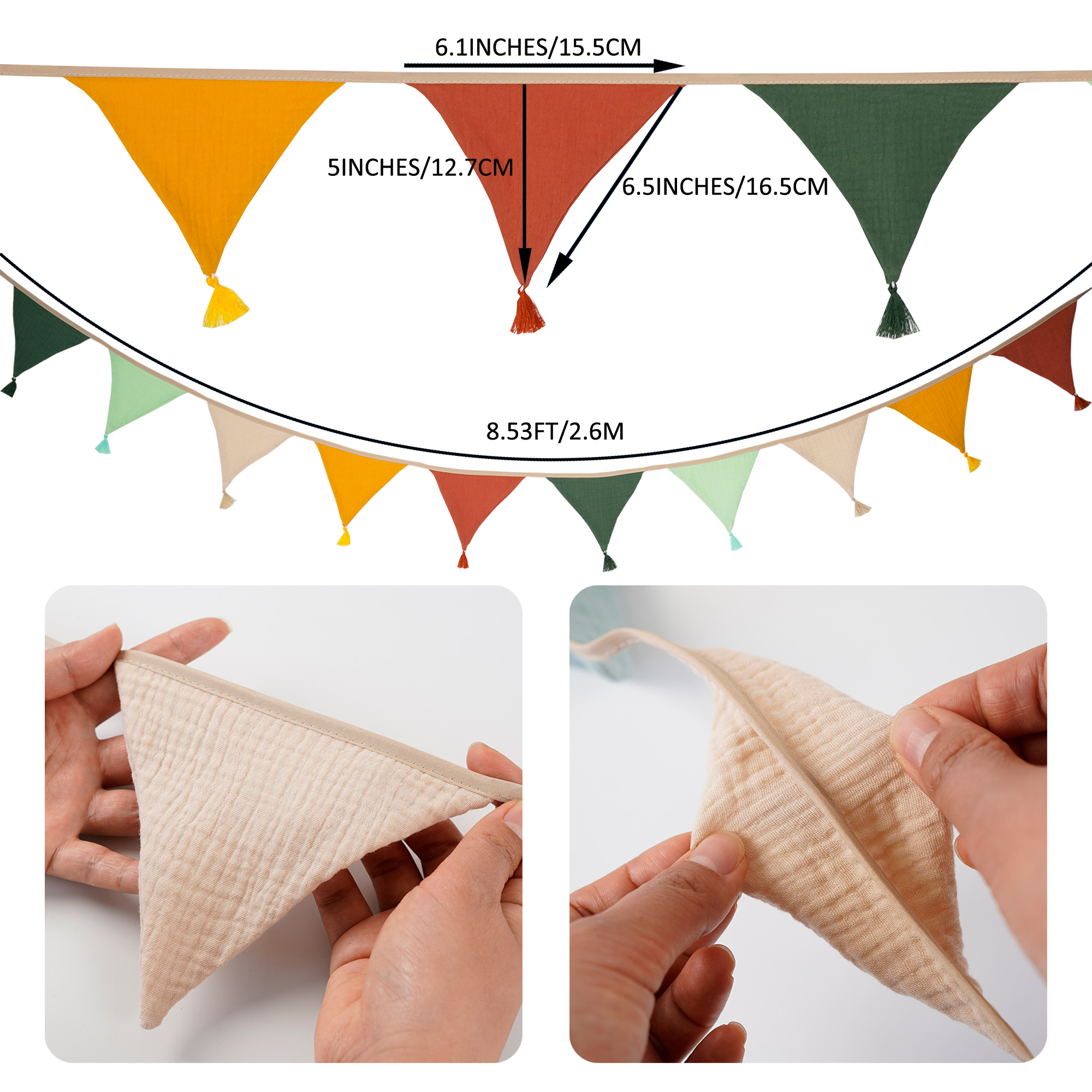 2.6M/8.5FT Nursery Fabric Bunt - مراجعة Baby Nursery Home وسعره