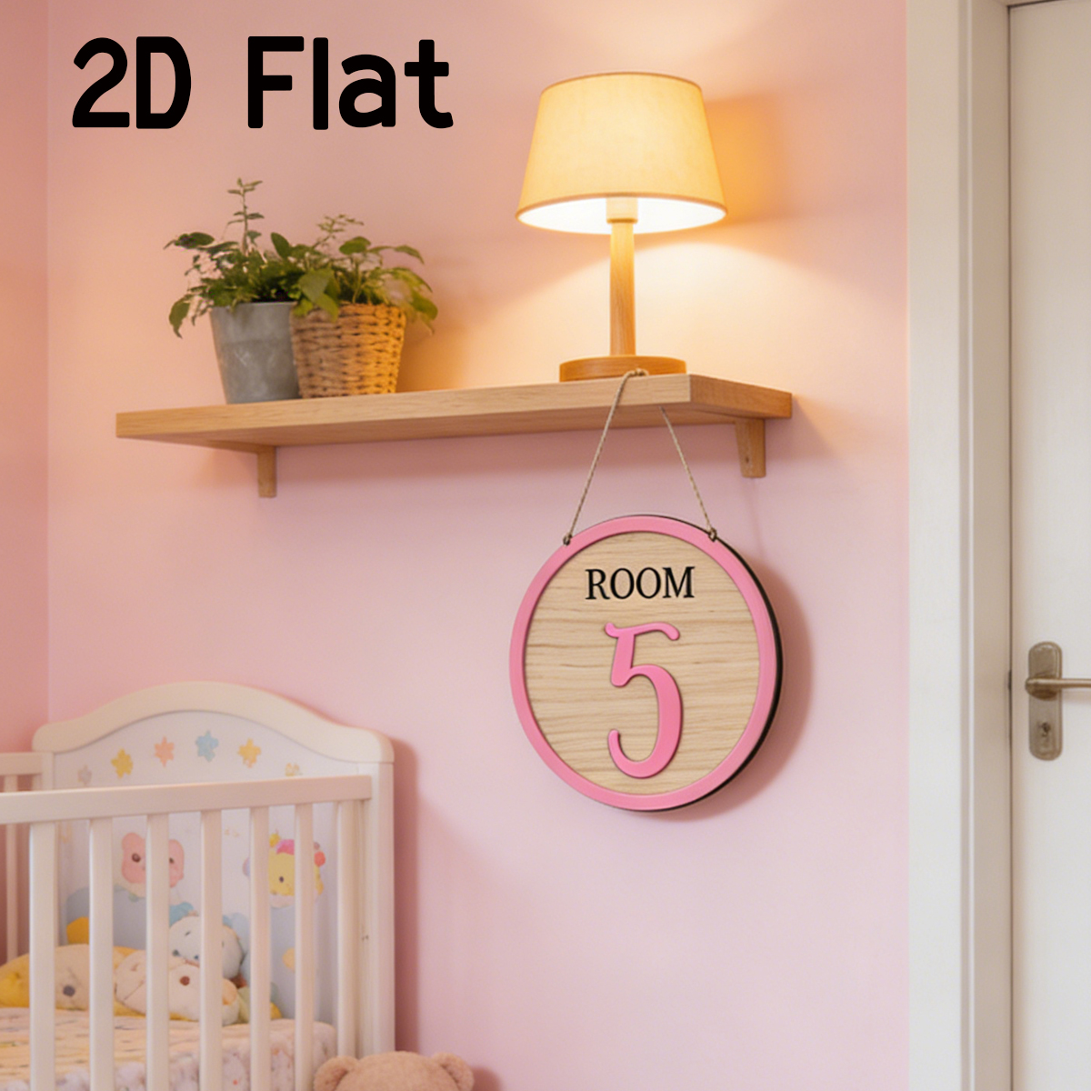 1Pc Cutom Pink Room Number Woo - مراجعة Baby Nursery Home وسعره