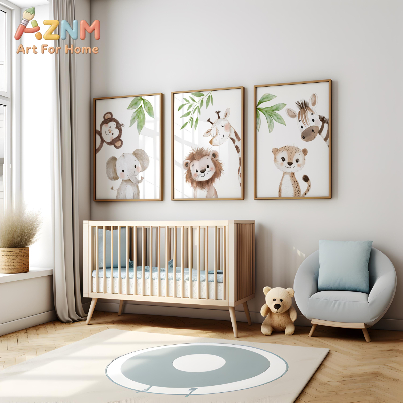1Pc/3Pcs Safari Animal Nursery - مراجعة Baby Nursery Jungle Theme وسعره