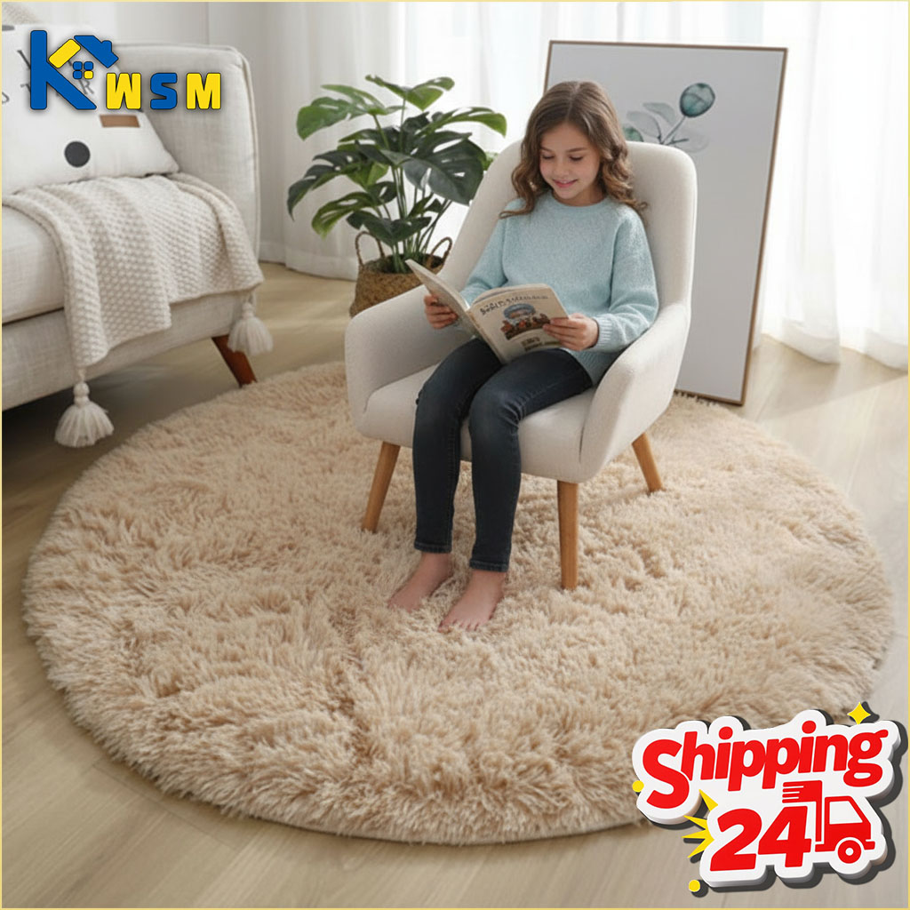 Super Soft Fluffy Round Rug Pl - مراجعة Baby Nursery Game وسعره