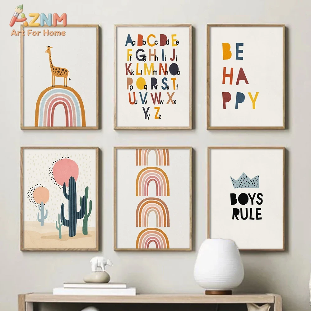 Rainbow Alphabet Poster Educat - مراجعة Baby Nursery Kids وسعره