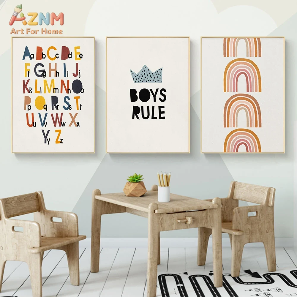 Rainbow Alphabet Poster Educat - مراجعة Baby Nursery Kids وسعره