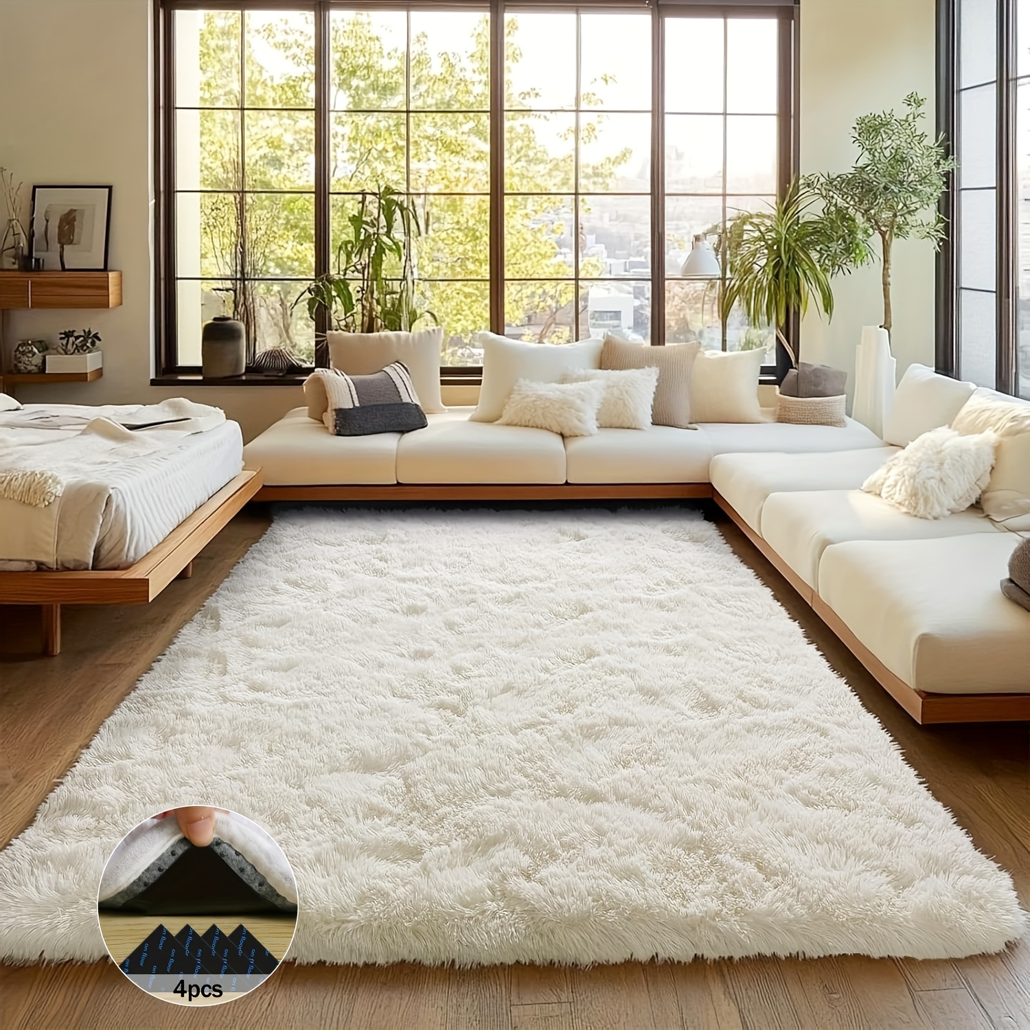 Off-White Soft Shaggy Non-Slip - مراجعة Baby Nursery Game وسعره