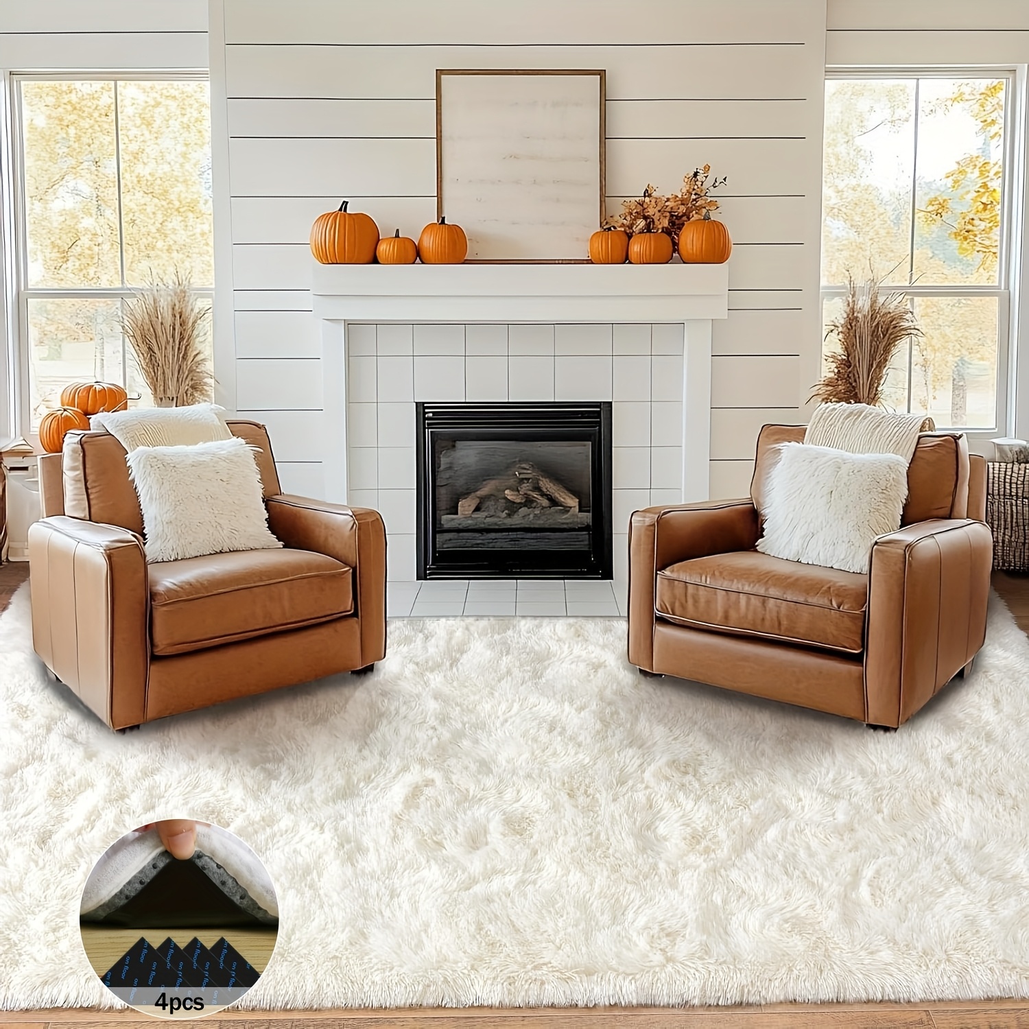 Off-White Soft Shaggy Non-Slip - مراجعة Baby Nursery Game وسعره