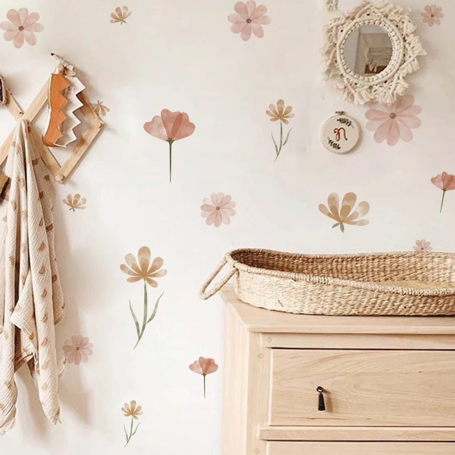 Boho Flowers Wall Stickers Chi - مراجعة Baby Nursery Decor Boy وسعره