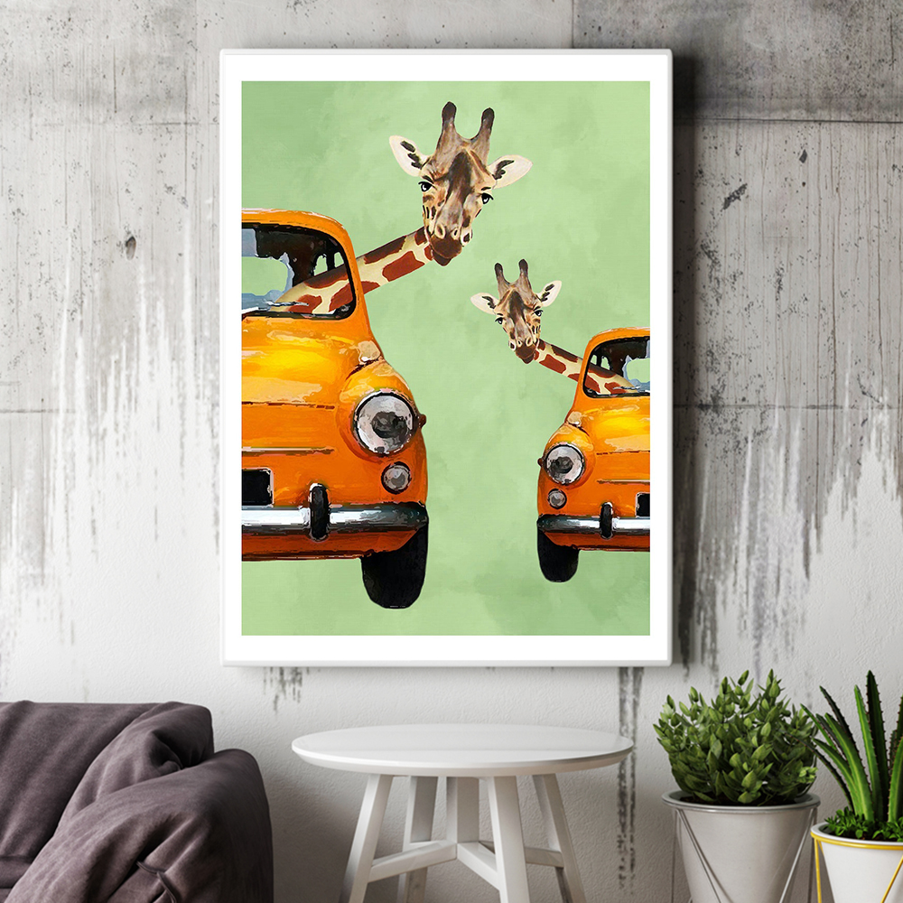 Giraffes In Yellow Cars Cartoo - مراجعة Baby Nursery Yellow Walls وسعره