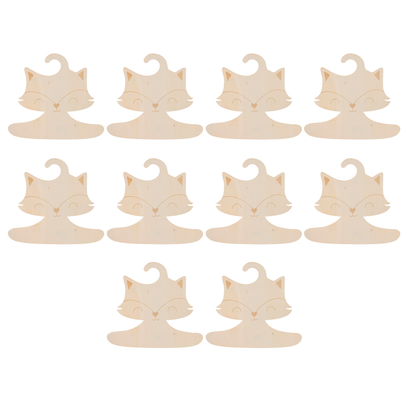 10Pcs Fox Cartoon Wooden Hange - مراجعة Baby Nursery Kids وسعره