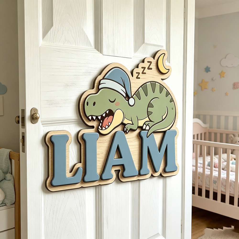 Personalized Sleepy Dinosaur N - مراجعة Baby Nursery Kids وسعره