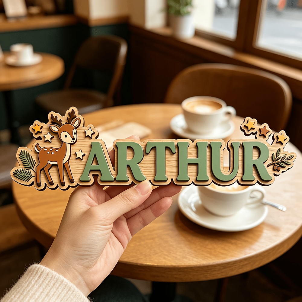 Custom Deer & Star Wooden Name - مراجعة Baby Nursery Toy وسعره