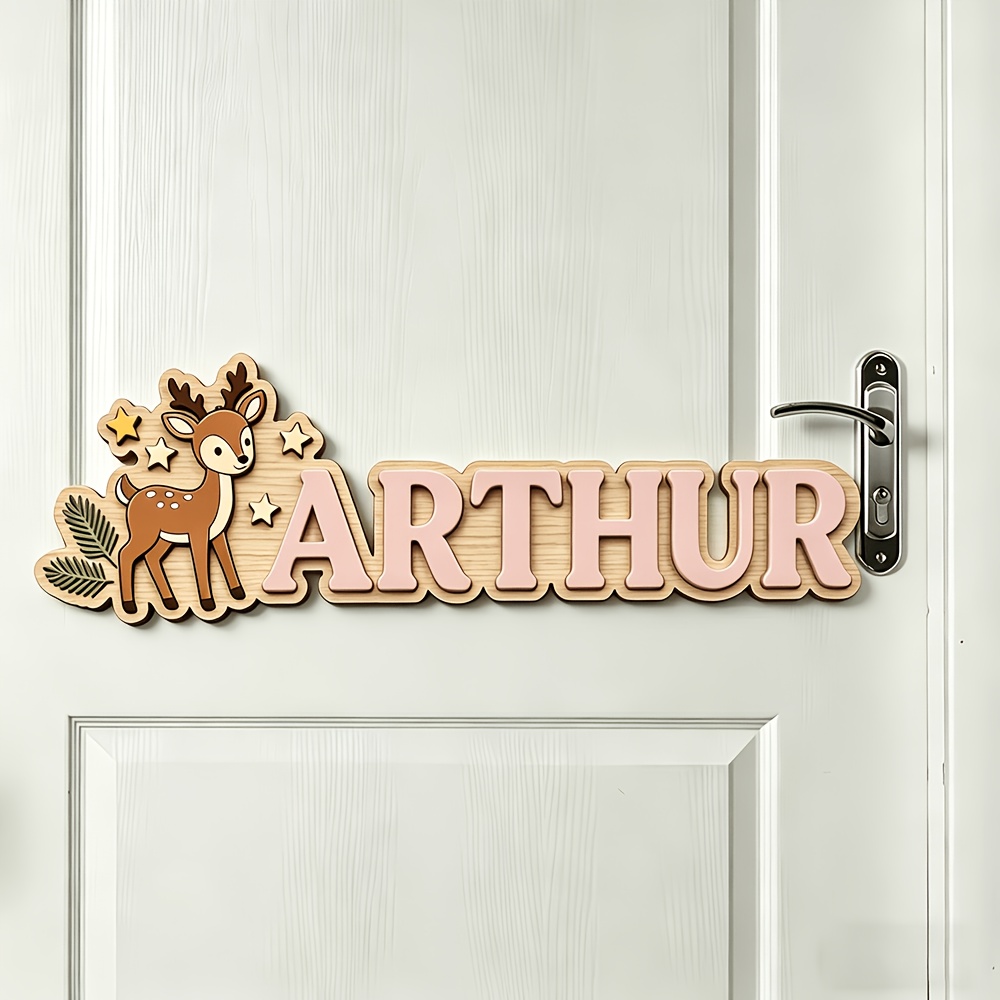 Custom Deer & Star Wooden Name - مراجعة Baby Nursery Toy وسعره
